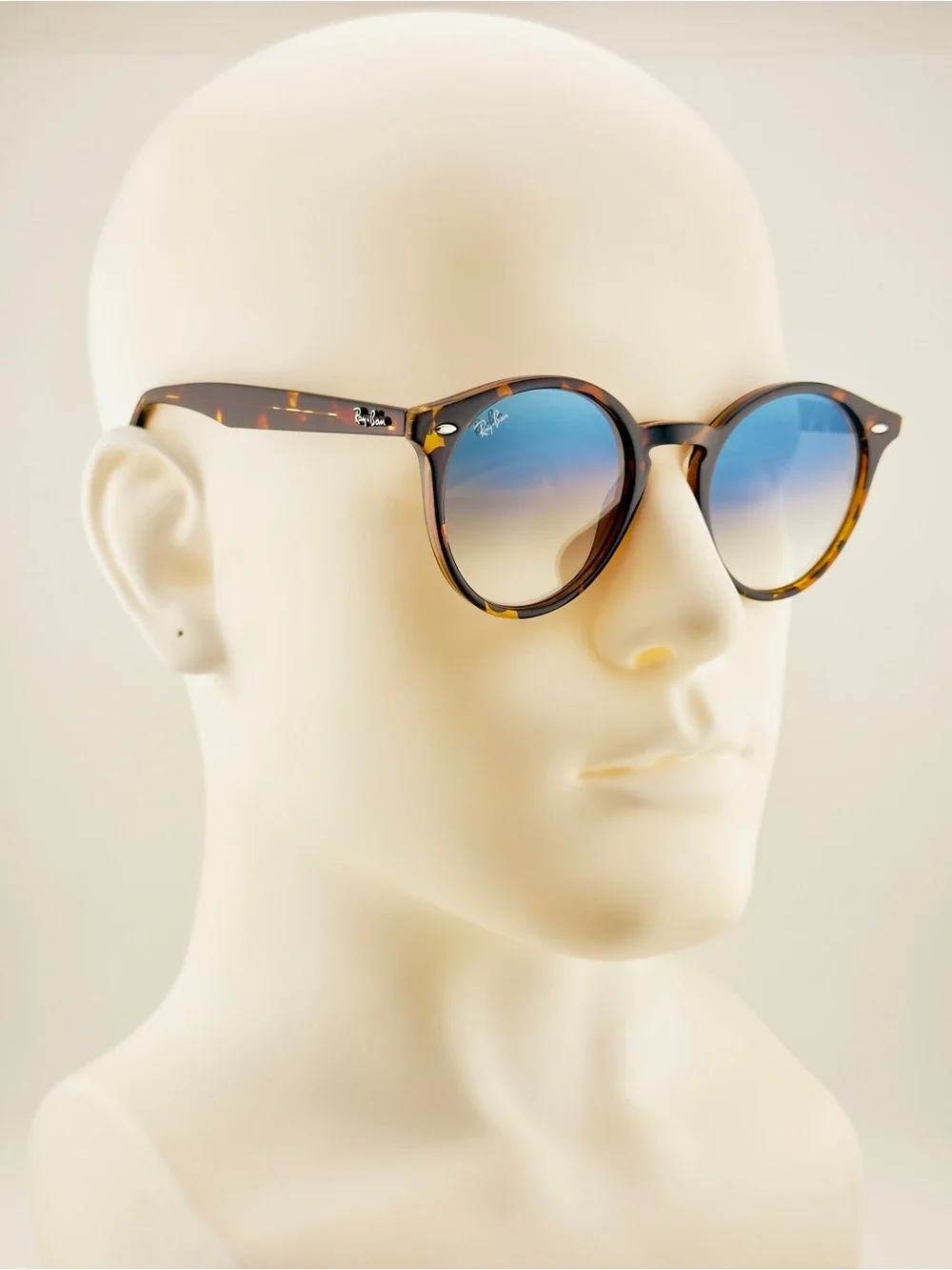 Ray-Ban Sunglasses RB2180 Polished Light Havana Frame with Gradient Blue Lenses